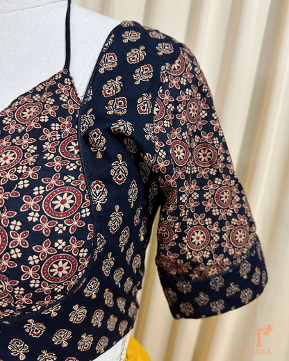 Mumtaz Ajrakh Blouse - Black