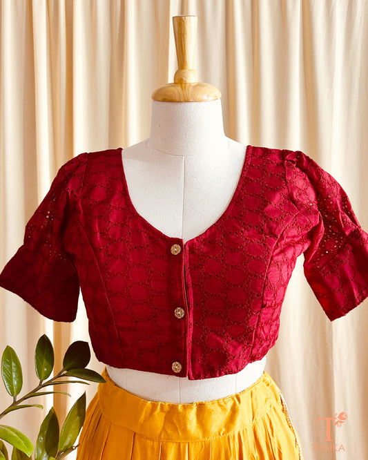 Hakoba Blouse-Maroon