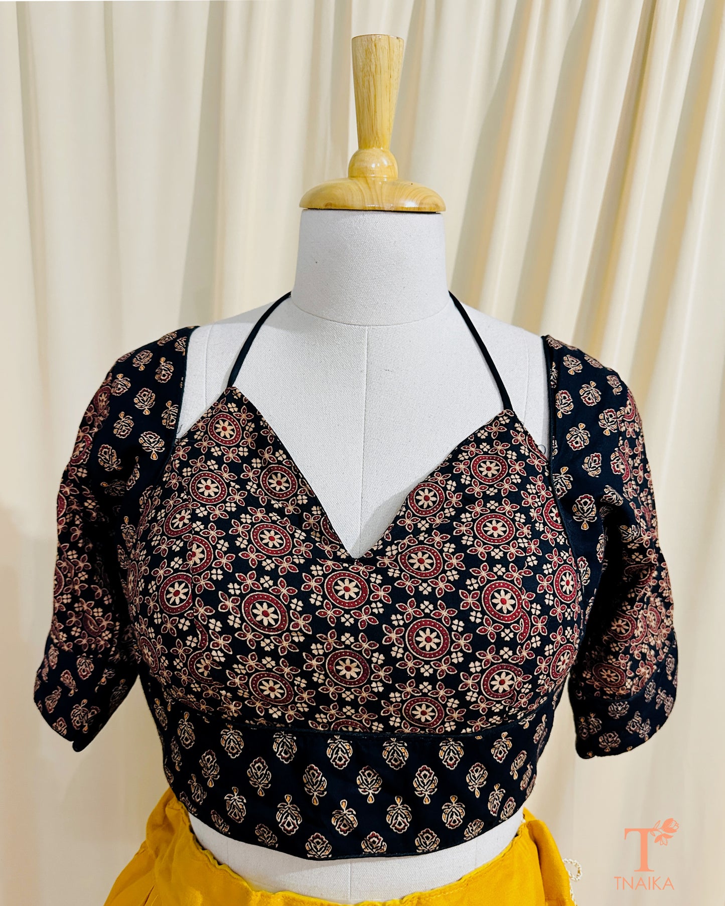 Mumtaz Ajrakh Blouse - Black
