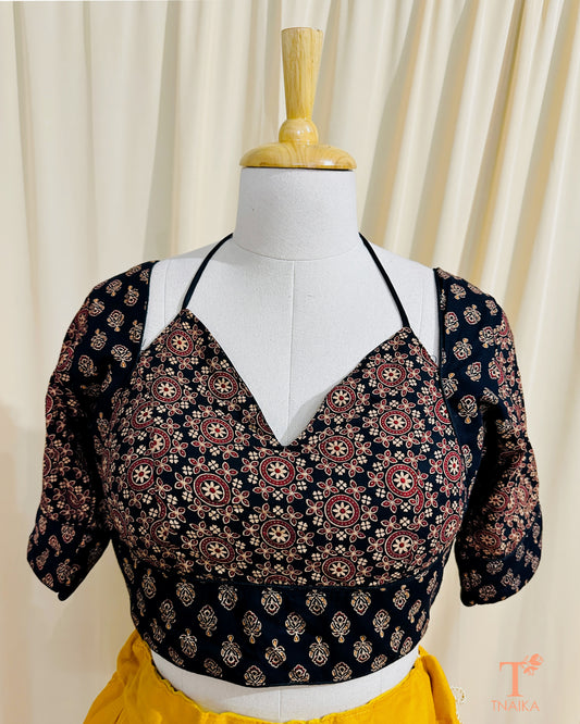 Mumtaz Ajrakh Blouse - Black